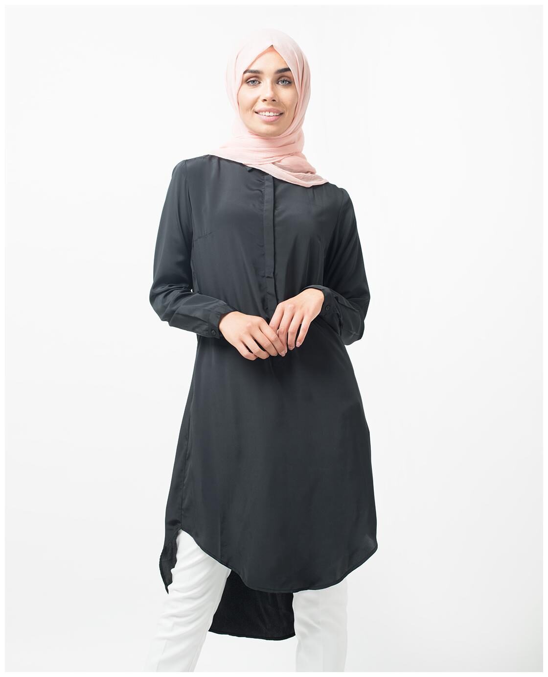 

SILK ROUTE LONDON Black Solid Shirt dress