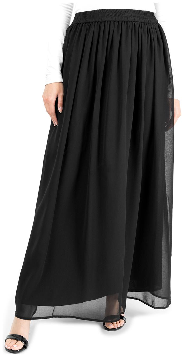 

SILK ROUTE LONDON Solid Flared skirt Maxi Skirt - Black