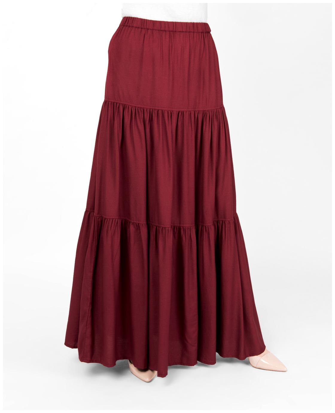 

SILK ROUTE LONDON Solid Flared skirt Maxi Skirt - Red