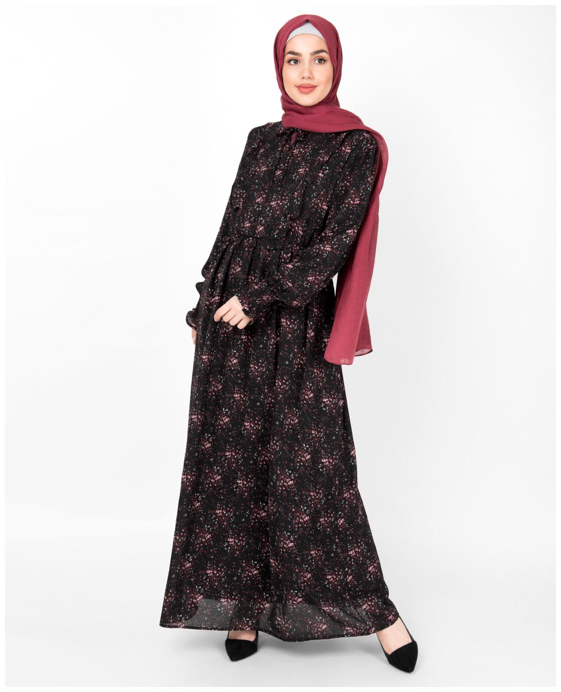 

SILK ROUTE LONDON Black Printed Fit flare dress