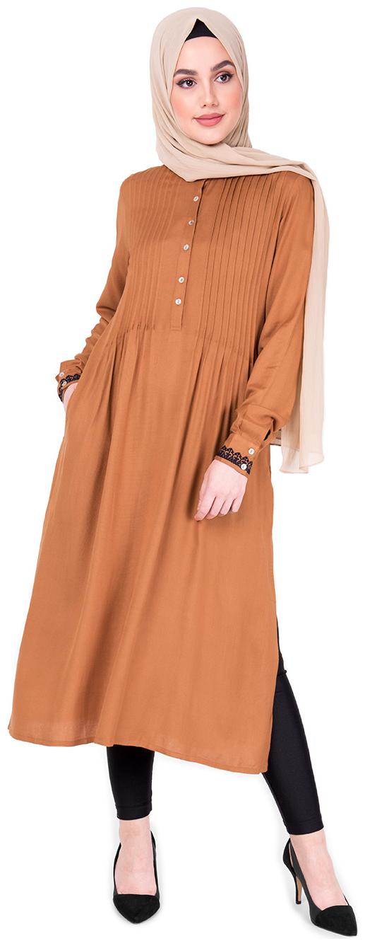 

SILK ROUTE LONDON Brown Solid Fit flare dress
