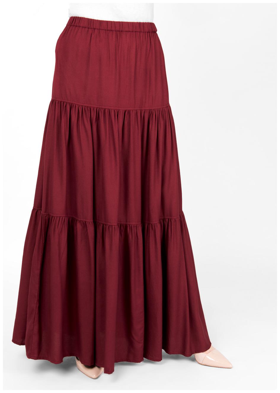 

SILK ROUTE LONDON Solid Flared skirt Maxi Skirt - Red