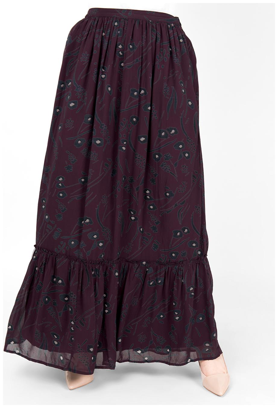 

SILK ROUTE LONDON Floral Flared skirt Maxi Skirt - Purple