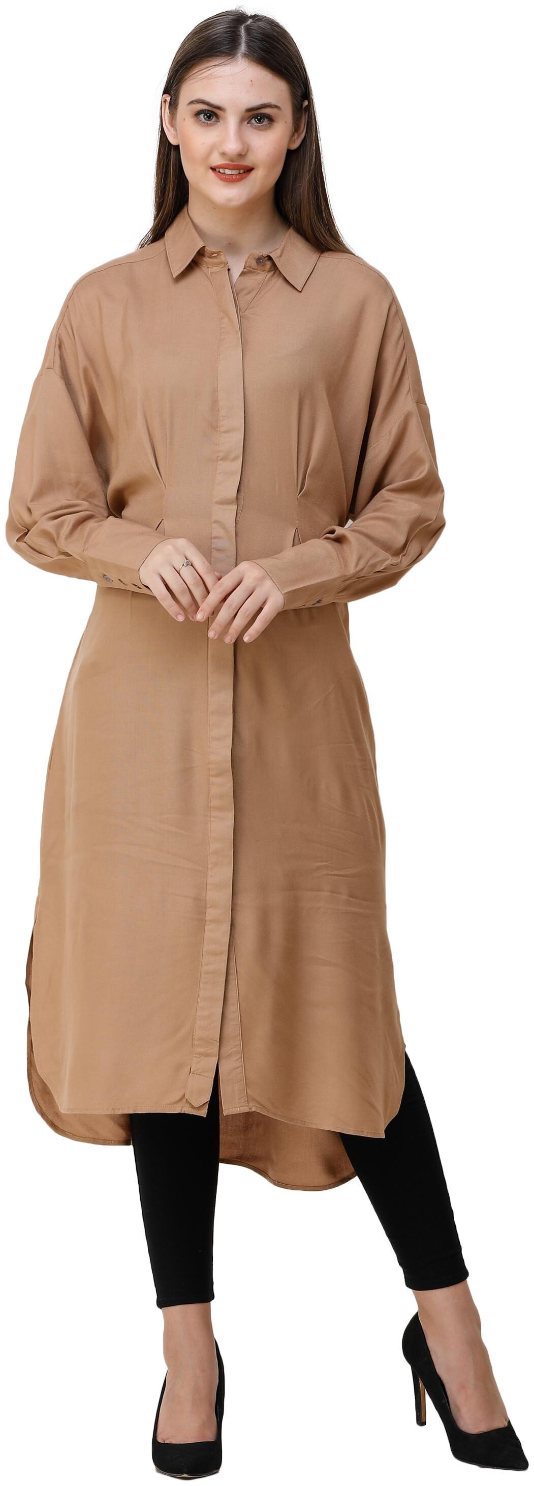 

SILK ROUTE LONDON Brown Solid Fit flare dress