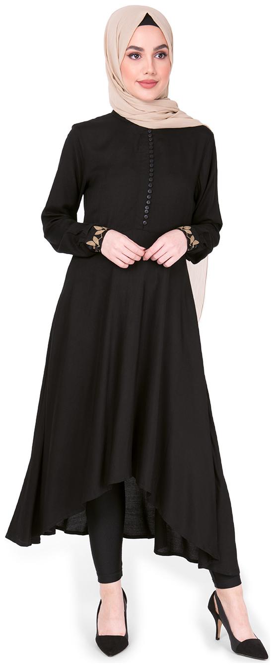 

SILK ROUTE LONDON Black Solid Fit flare dress