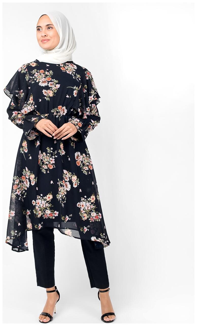 

SILK ROUTE LONDON Blue Solid Fit flare dress