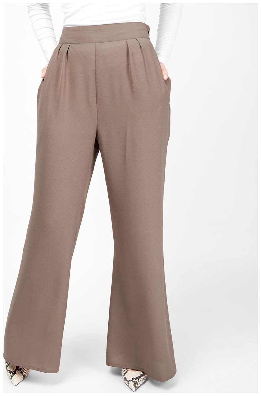 

SILK ROUTE LONDON Brown Solid Flared Palazzo