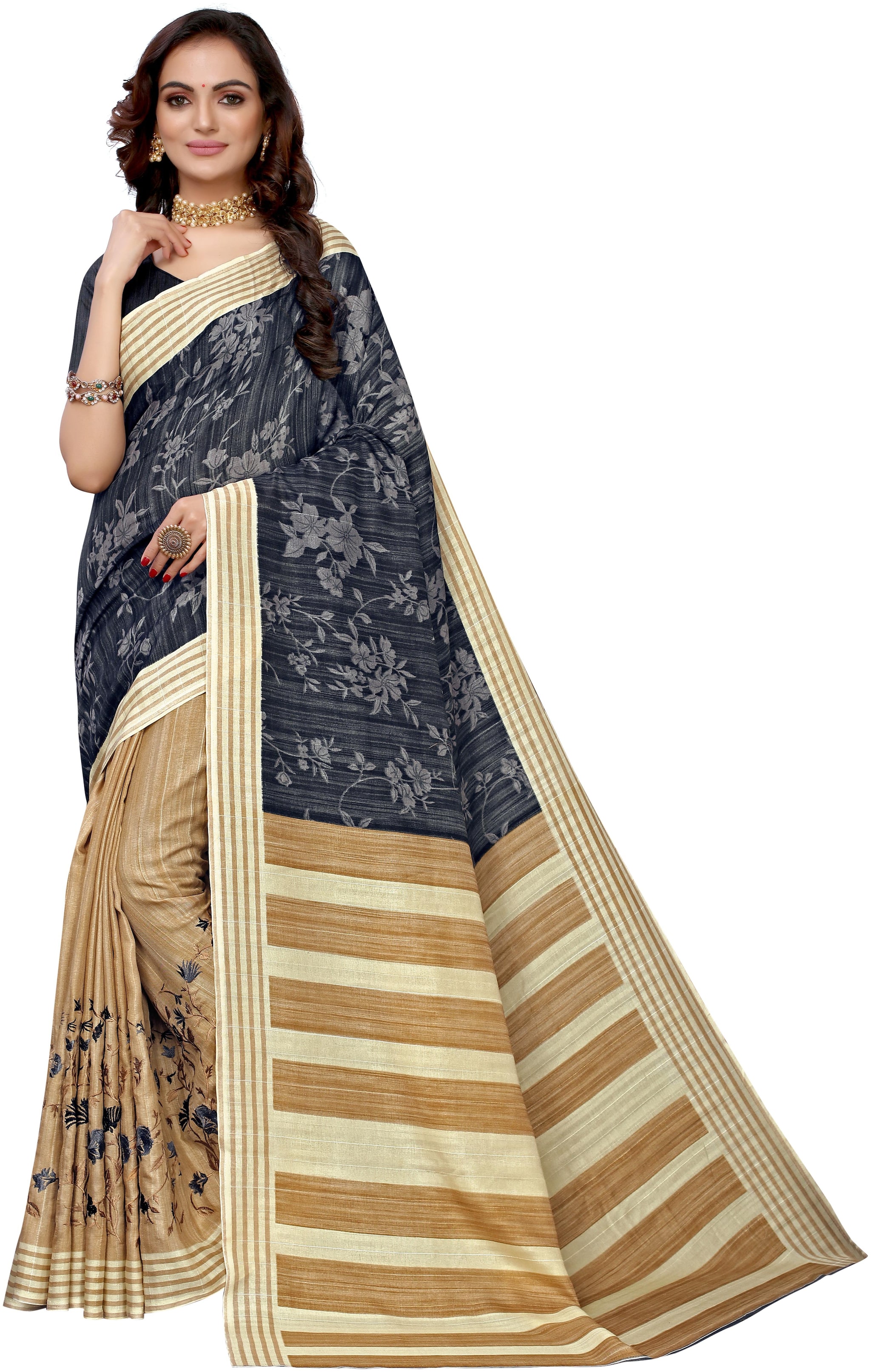 

Silkvilla Silk Embroidered Blue Regular Saree For Women