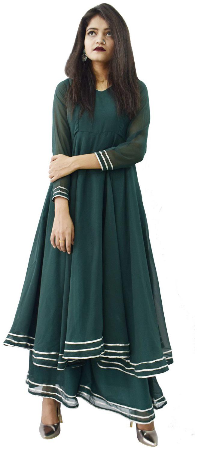 

Rajkumari dress up like a princess Women Green Solid Anarkali Kurta