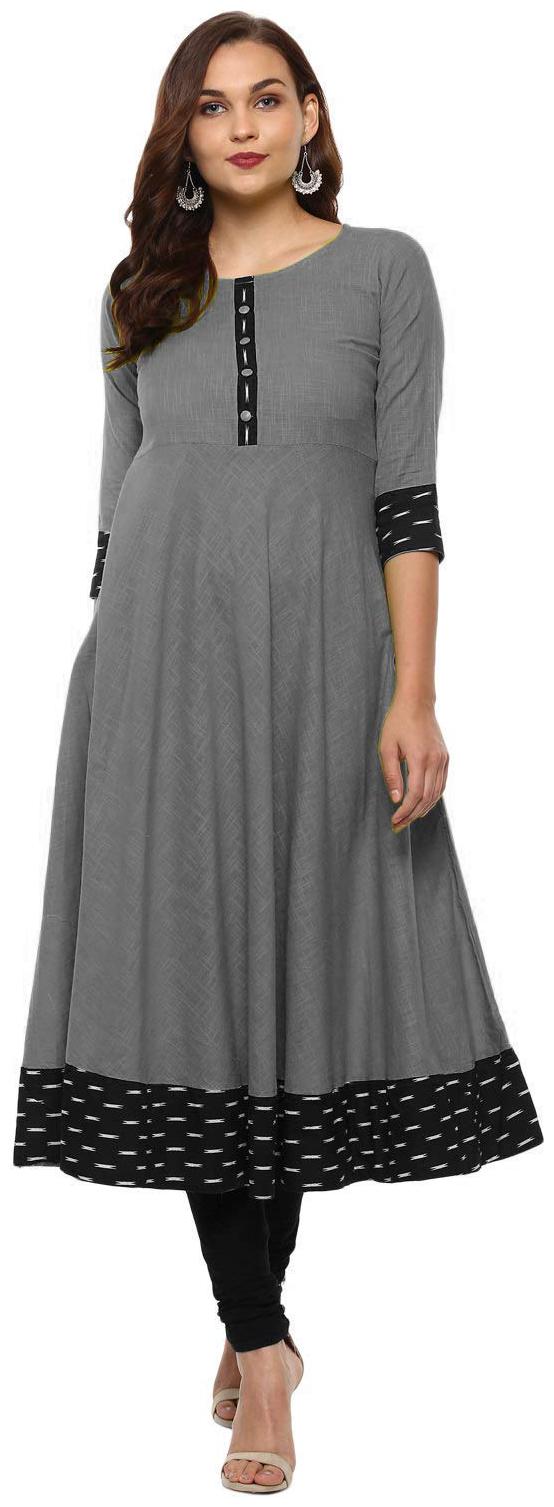 

Sitaram Designer Women Grey Printed Anarkali Kurti