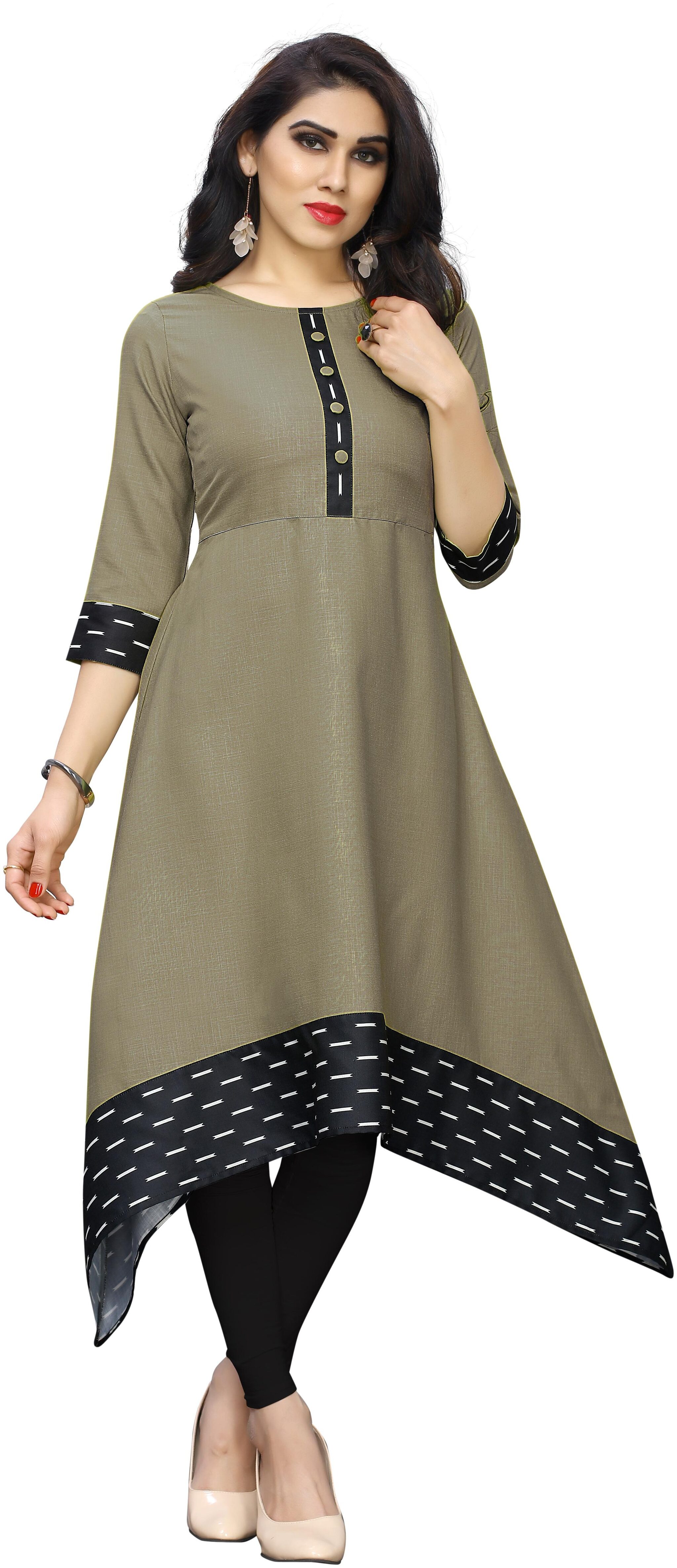 

Sitaram Designer Women Grey Printed High Slit Kurti
