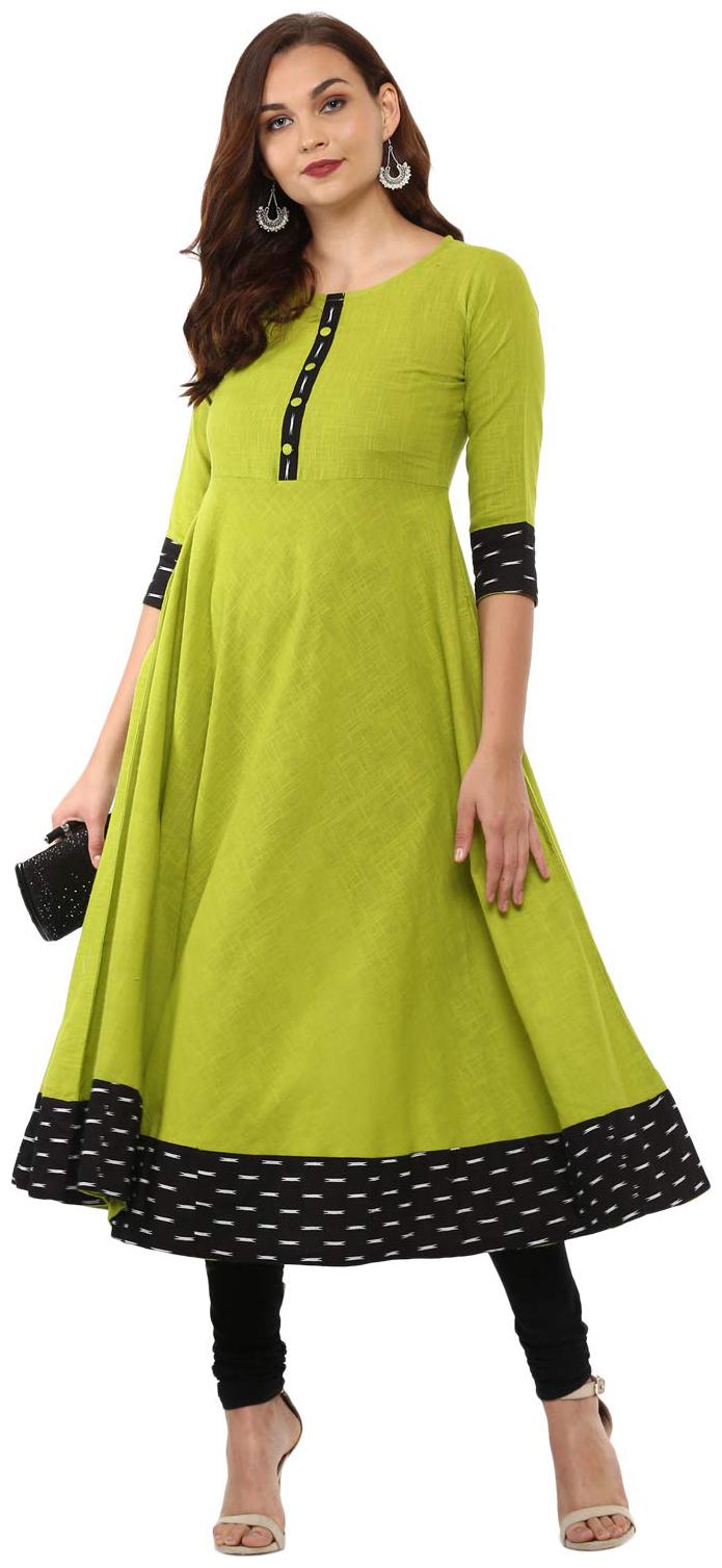 

Sitaram Designer Women Green Printed Anarkali Kurti