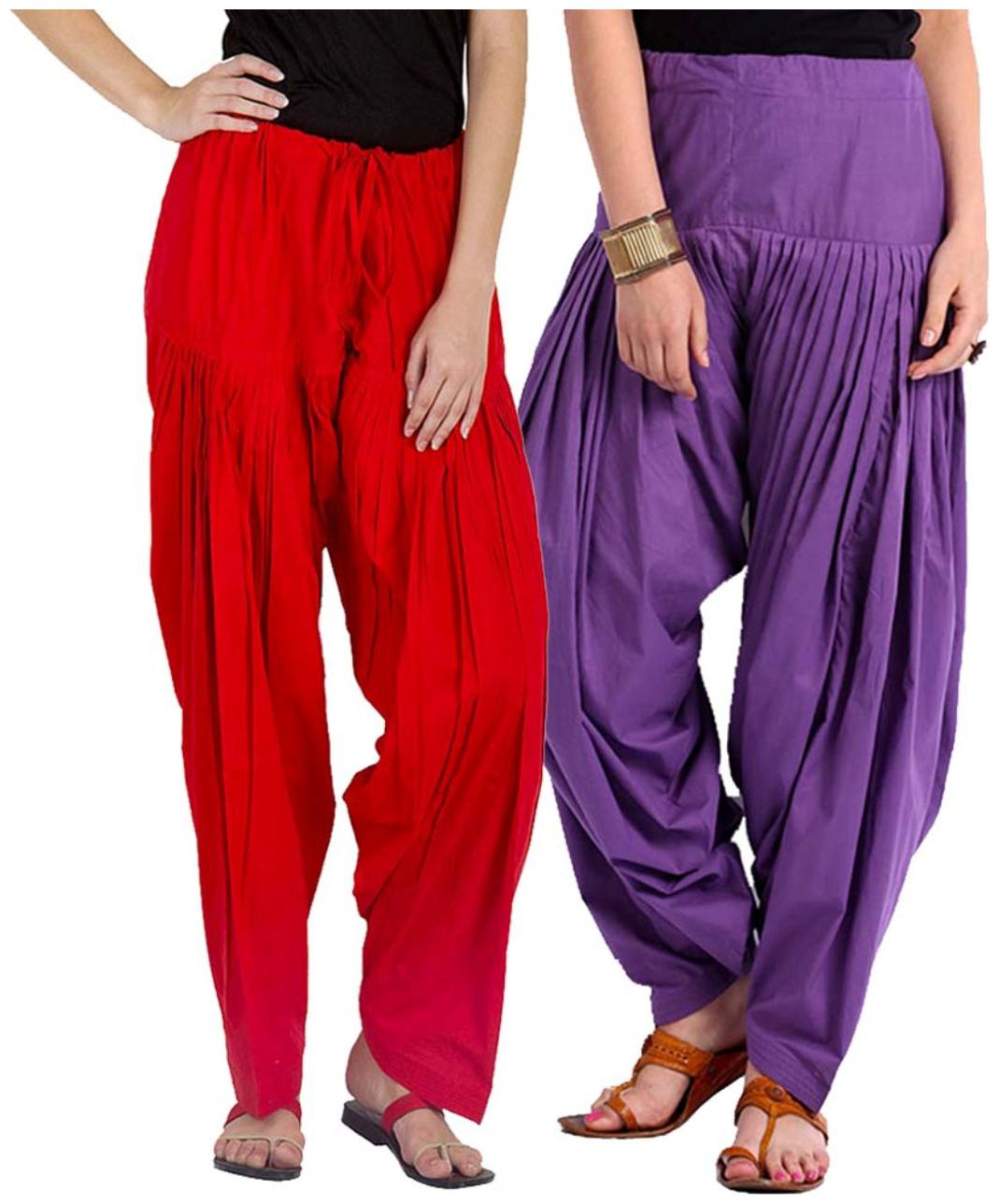 

Sizzlacious Cotton Patiala - Purple Red