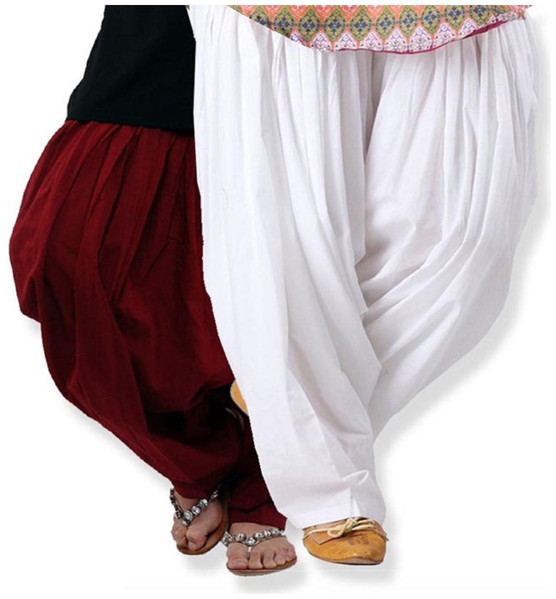 

Sizzlacious Cotton Patiala - Maroon White