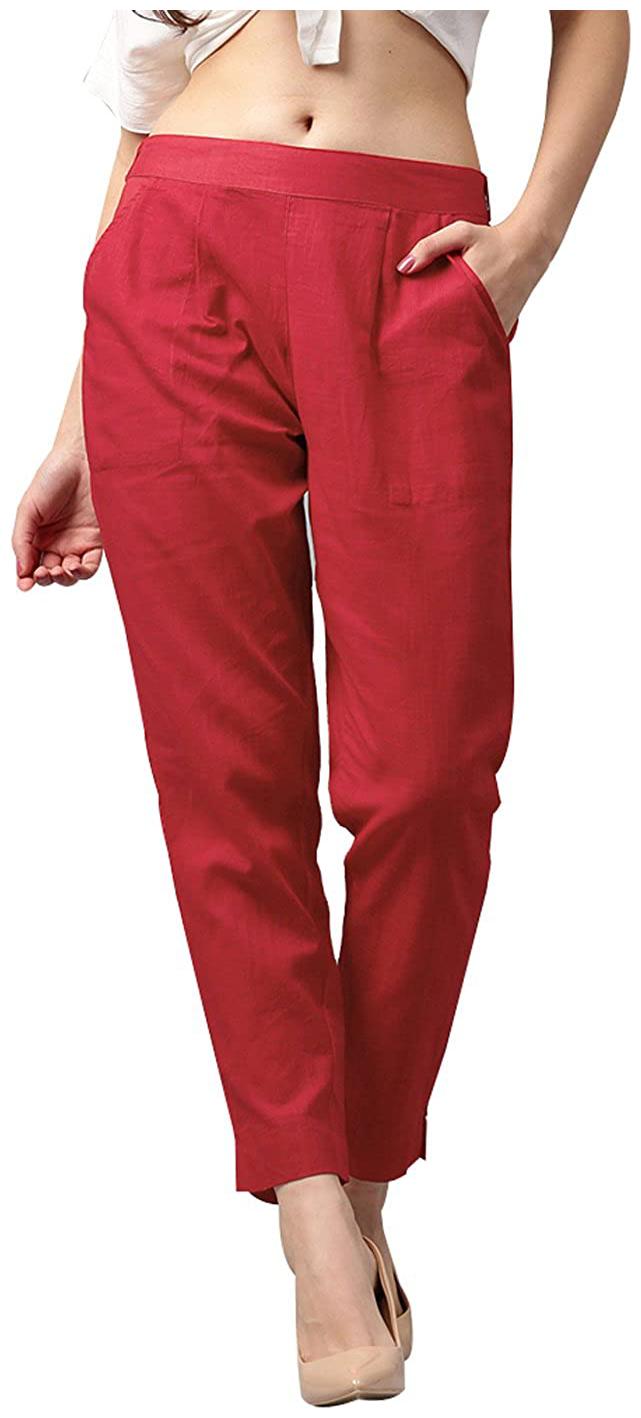 

Sizzlacious Women s Straight Fit Cotton Palazzo Pants Maroon