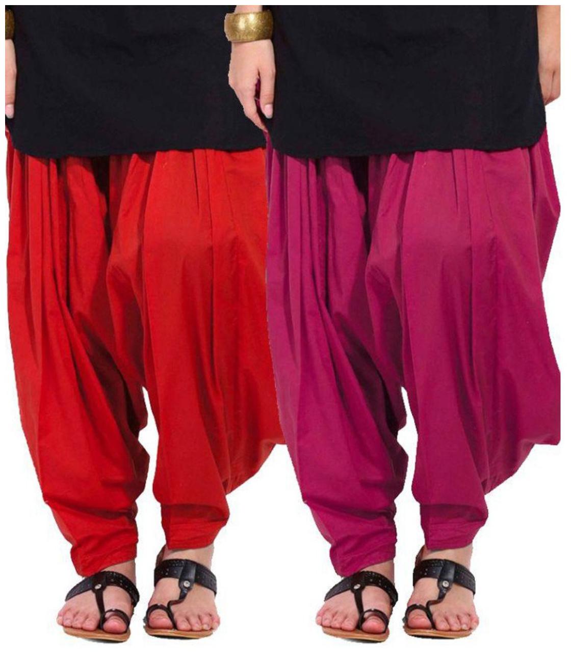 

Sizzlacious Cotton Patiala - Red Pink