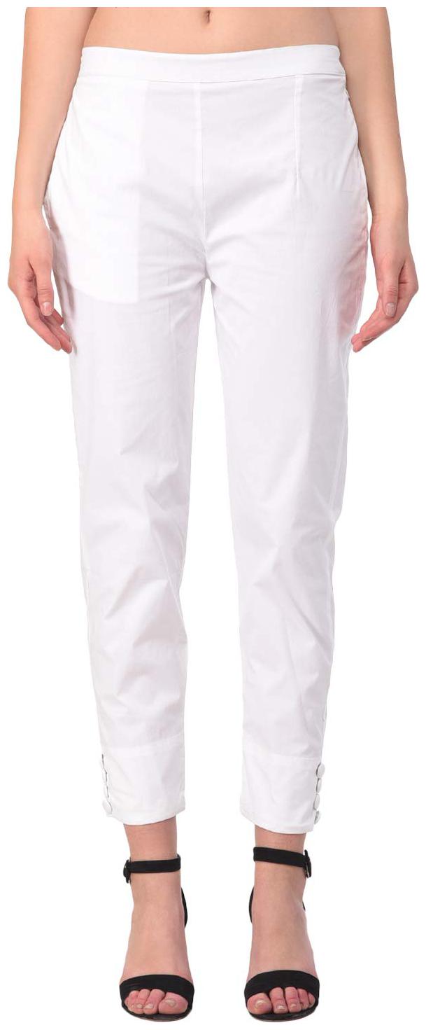 

Sizzlacious Women s Straight Fit Cotton Palazzo Pants White