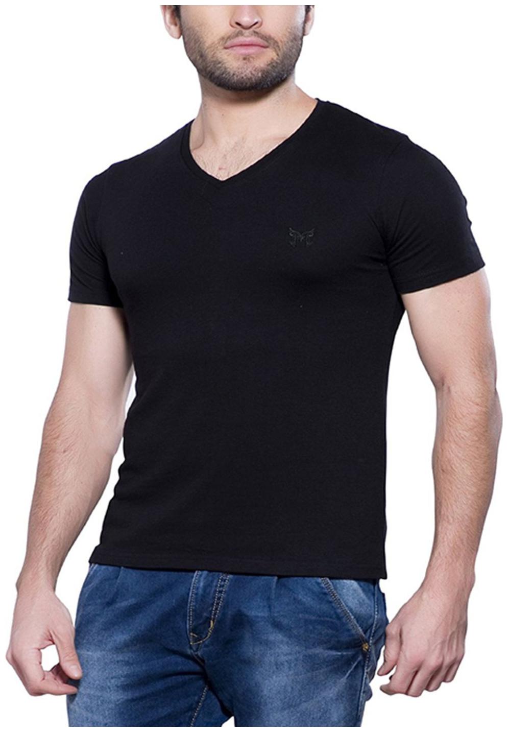 

Sizzlacious Men Black Regular fit Cotton V neck T-Shirt - Pack Of 1