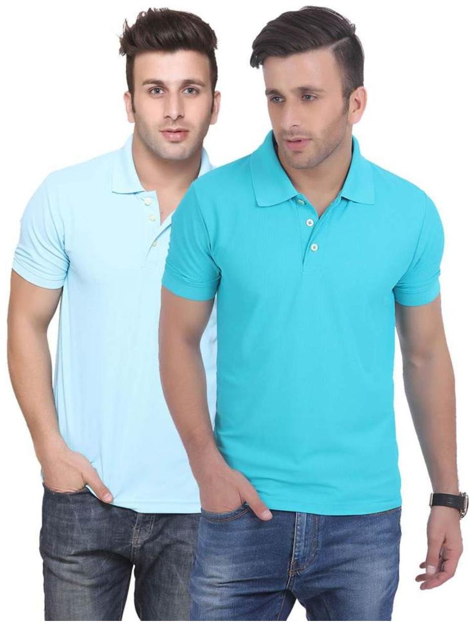 

Sizzlacious Men Multi Slim fit Cotton Polo collar T-Shirt - Pack Of 2