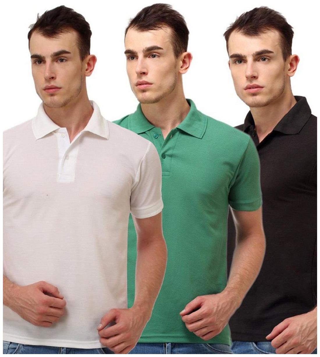 

Sizzlacious Men Grey Slim fit Cotton Polo collar T-Shirt - Pack Of 3