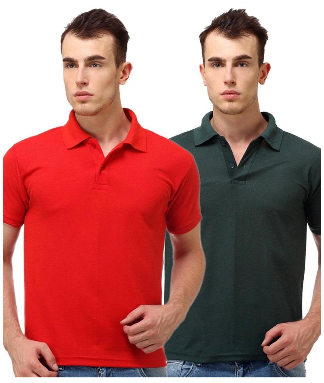 

Sizzlacious Men Multi Slim fit Cotton Polo collar T-Shirt - Pack Of 2