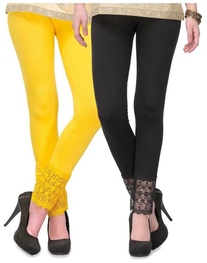 

Sizzlacious Women Cotton Solid Leggings Yellow Black