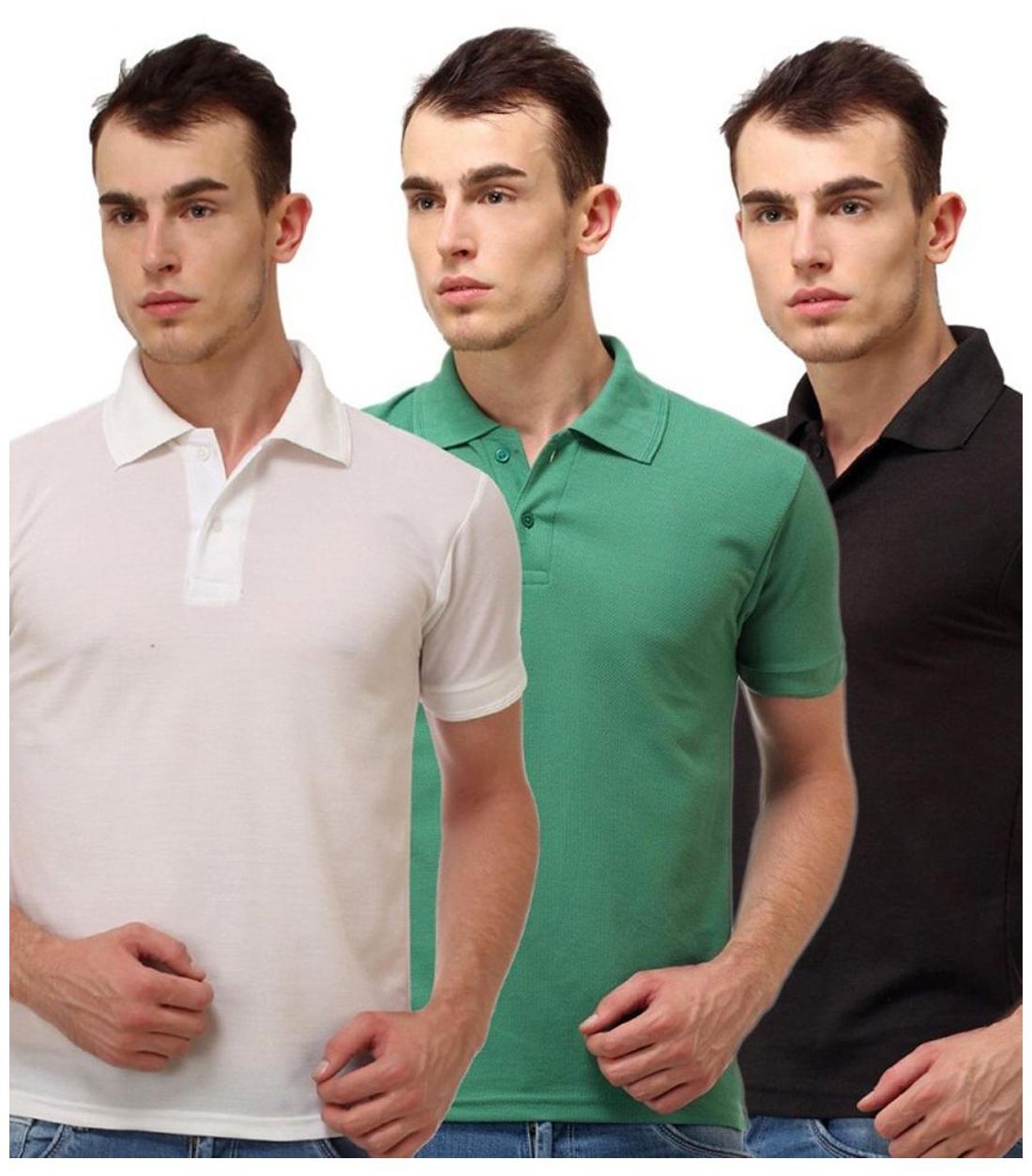 

Sizzlacious Men Grey Slim fit Cotton Polo collar T-Shirt - Pack Of 3