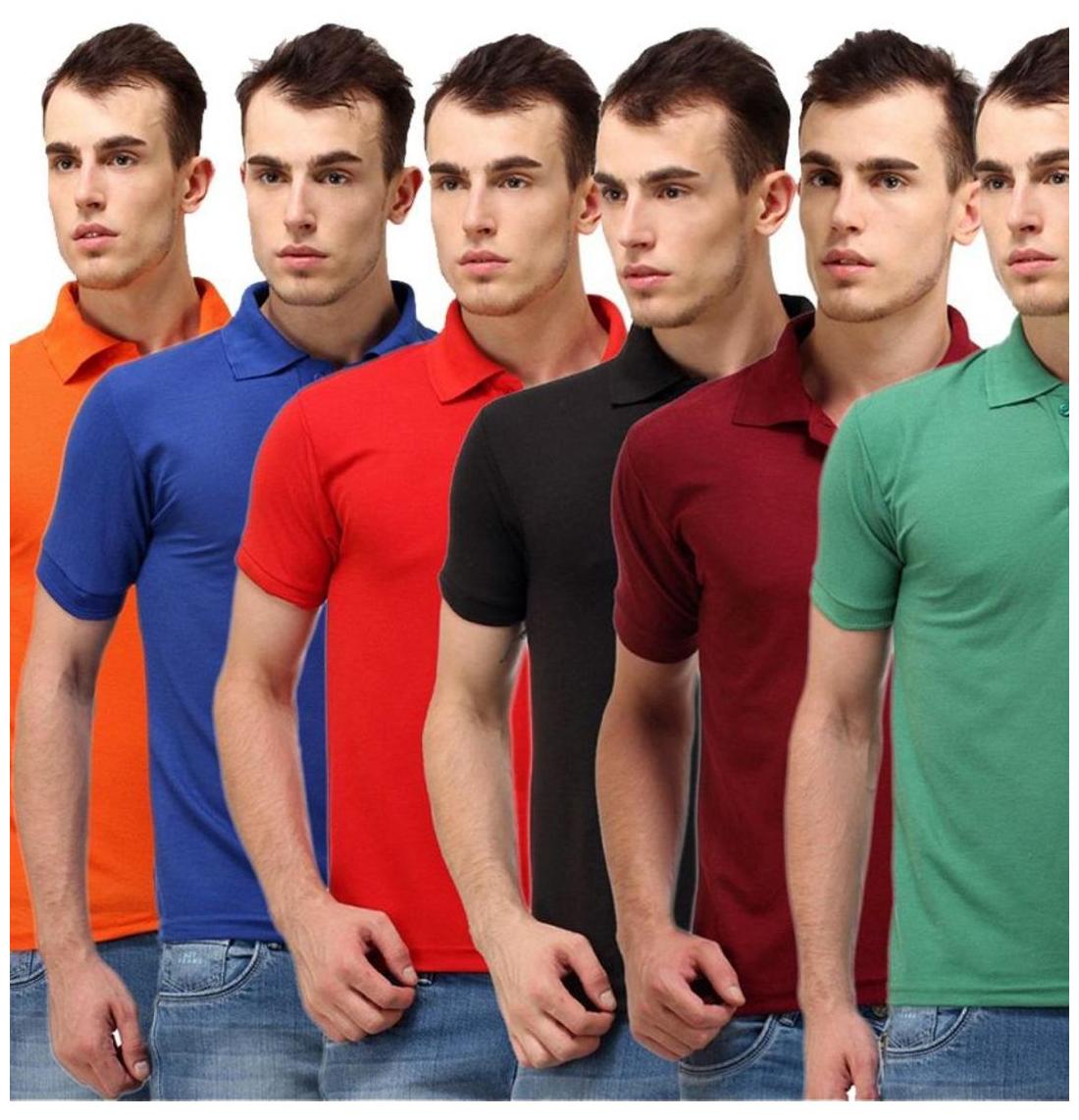 

Sizzlacious Men Multi Slim fit Cotton Polo collar T-Shirt - Pack Of 6
