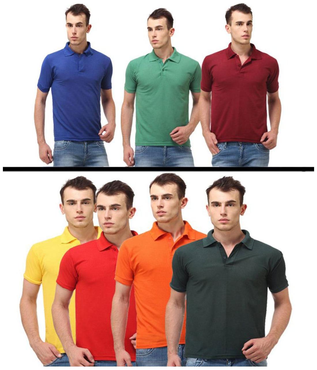 

Sizzlacious Men Green Slim fit Cotton Mandarin collar T-Shirt - Pack Of 7