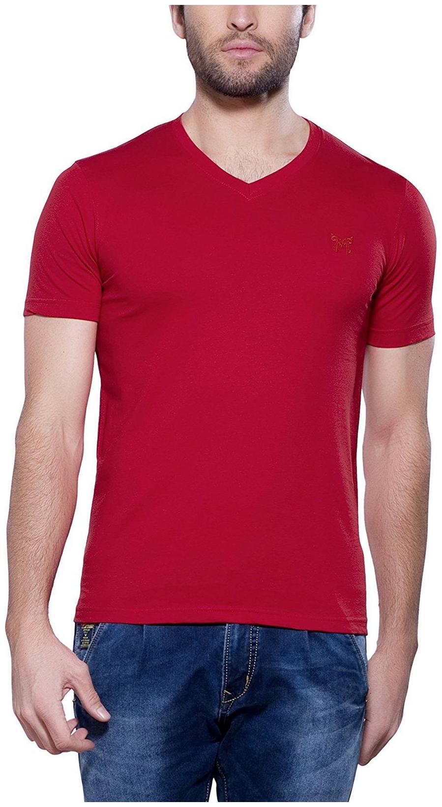 

Sizzlacious Men Red Regular fit Cotton V neck T-Shirt - Pack Of 1