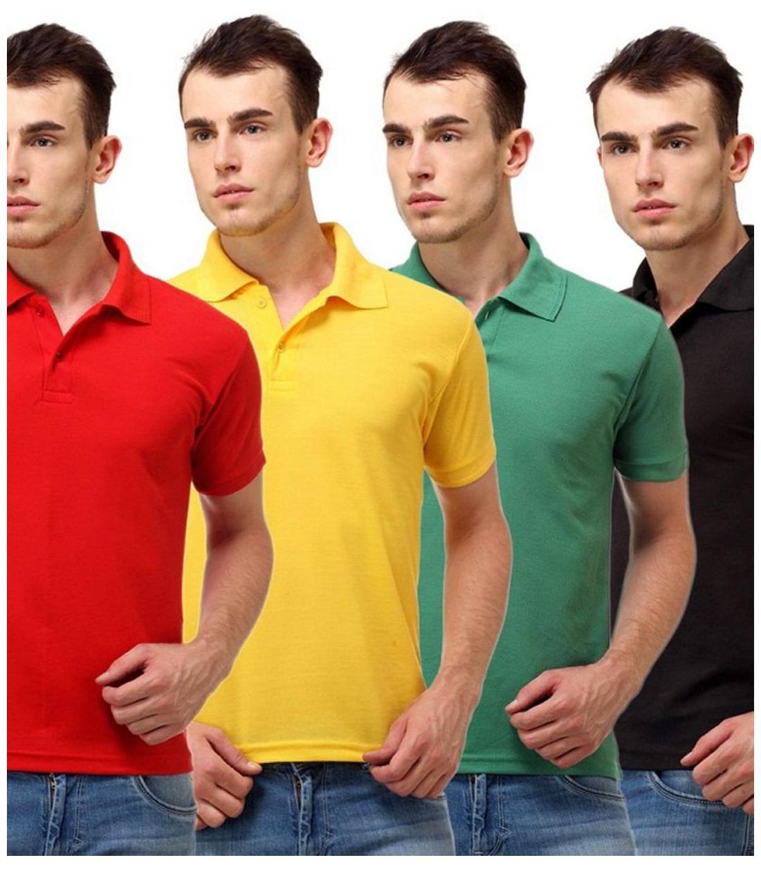 

Sizzlacious Men Multi Slim fit Cotton Polo collar T-Shirt - Pack Of 4