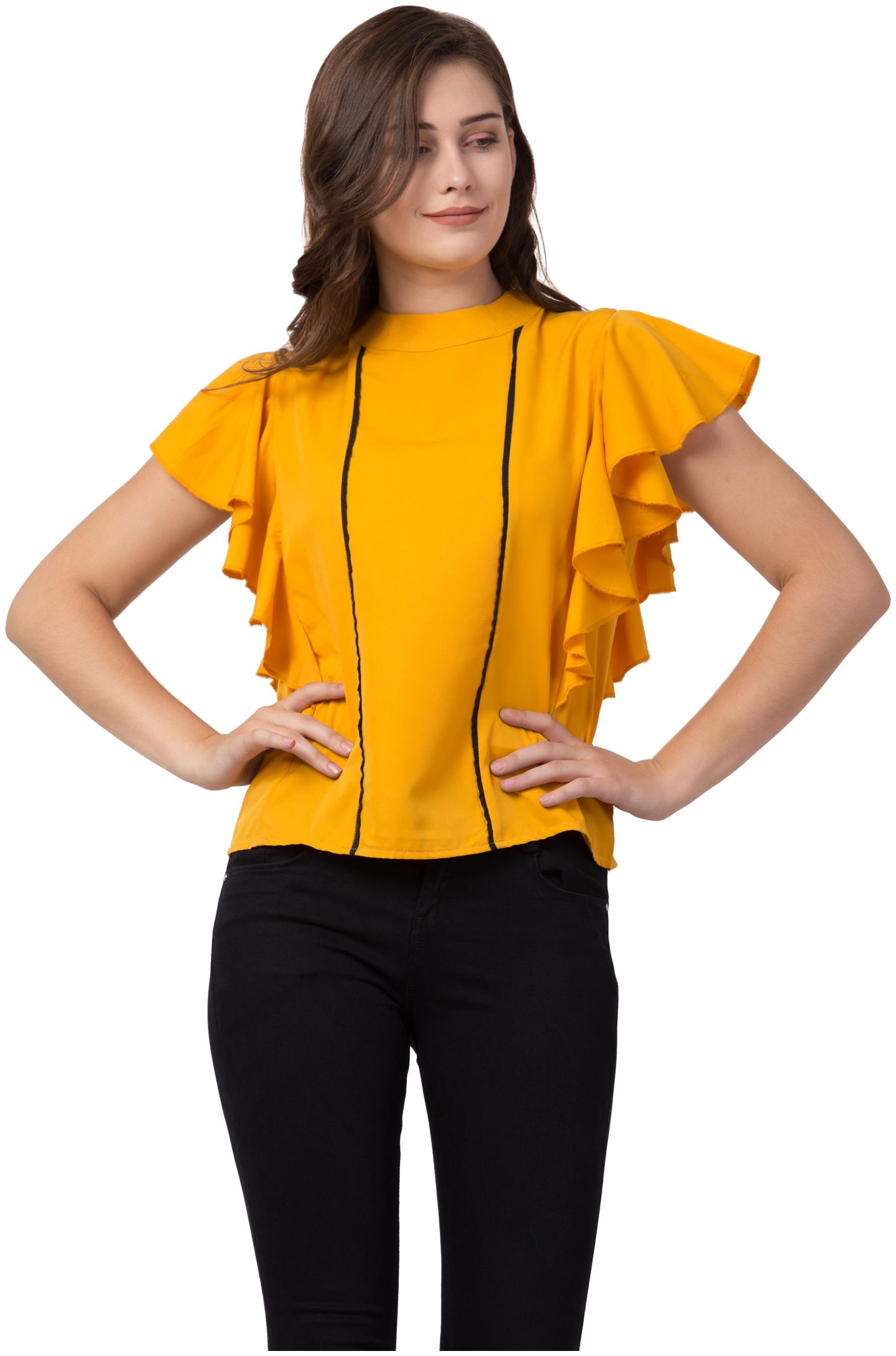 

SJL Women Solid Regular top - Orange