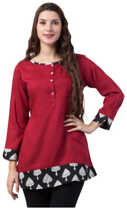 

SJL Women Solid Regular top - Red