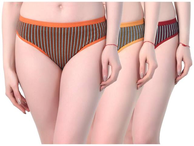 Sk Dreams Pack Of 3 Printed Low waist Hipster Panty - Multi
