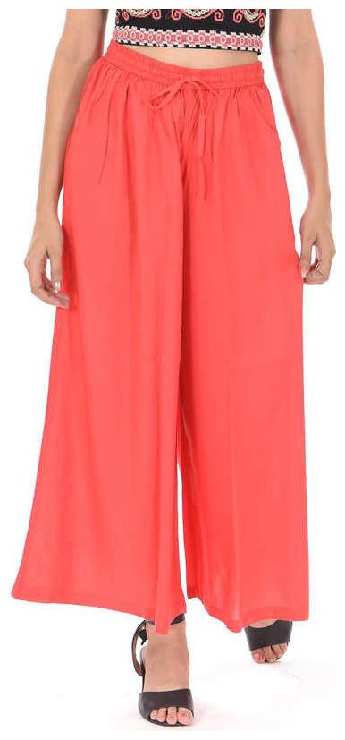 

Skandas Trendz Peach Solid Flared Palazzo