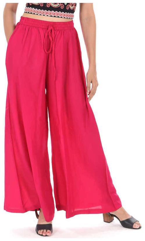 

Skandas Trendz Pink Solid Flared Palazzo