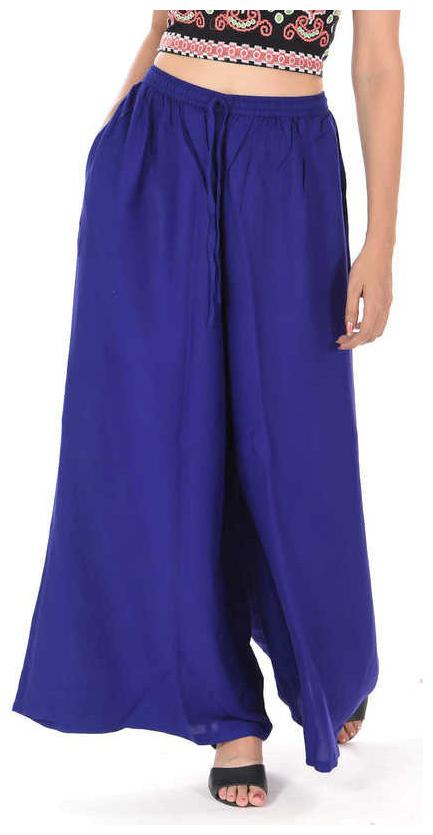 

Skandas Trendz Blue Solid Flared Palazzo