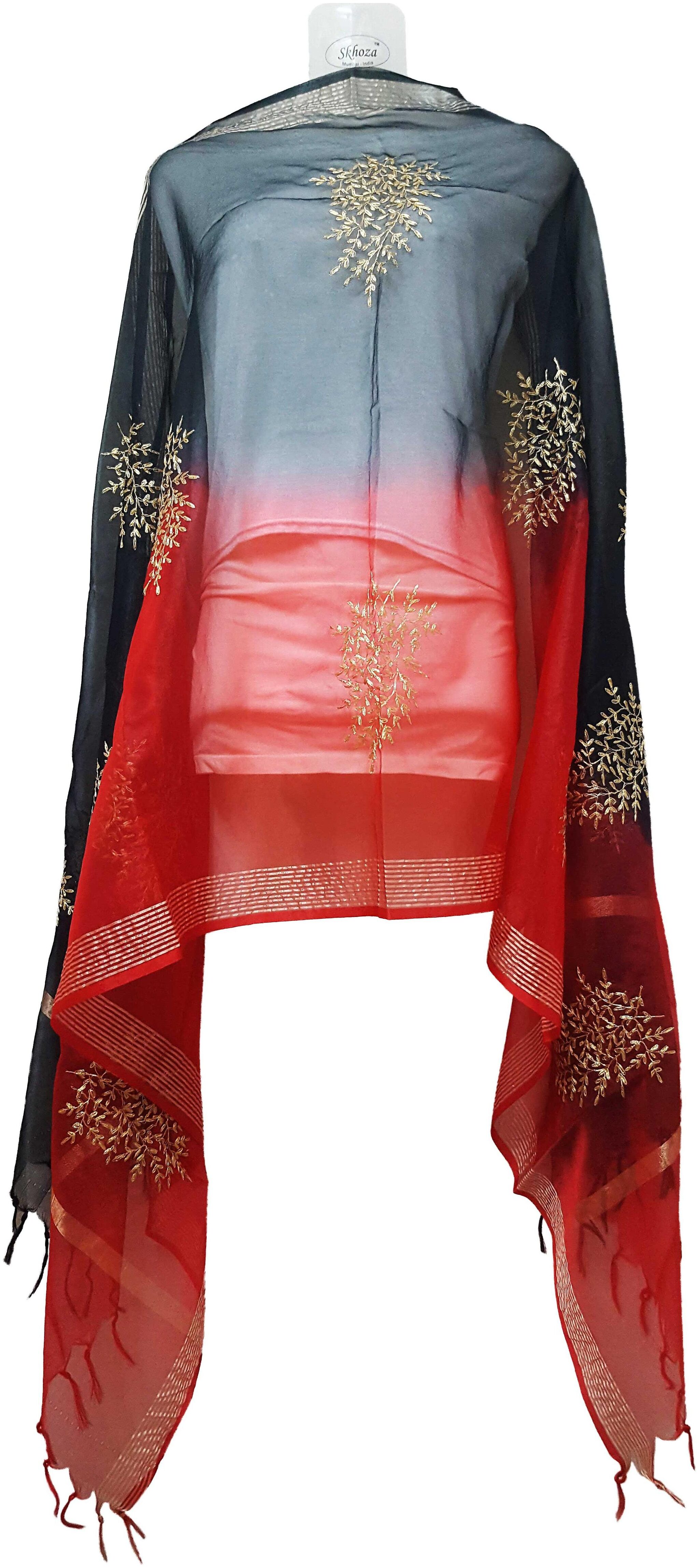 

Skhoza Organza Embroidered Shaded Dupatta