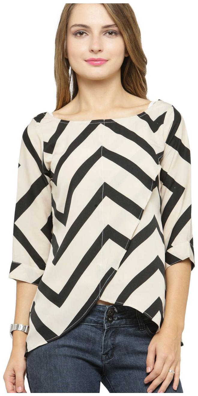 

Enchanted Drapes Women Striped Regular top - White