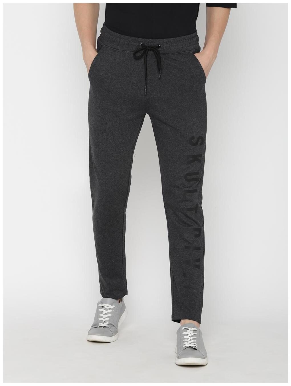 

SKULT by Shahid Kapoor Men Grey Solid Slim fit Track pants