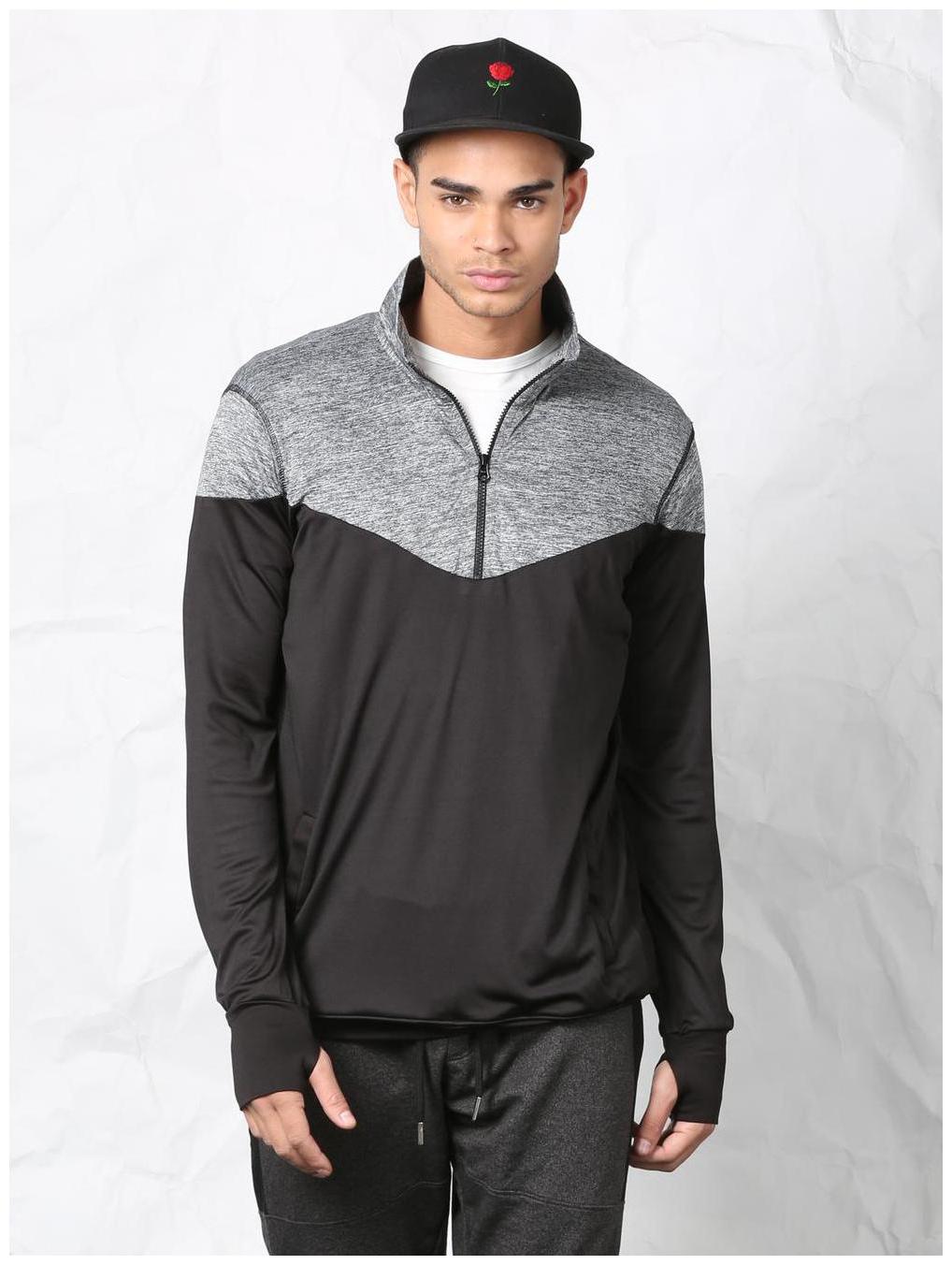 

SKULT by Shahid Kapoor Men Grey High neck Sweatshirt