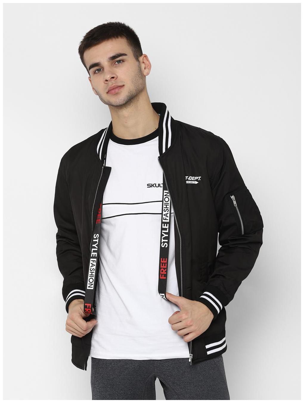 

SKULT by Shahid Kapoor Men Polyester Bomber Jacket Black