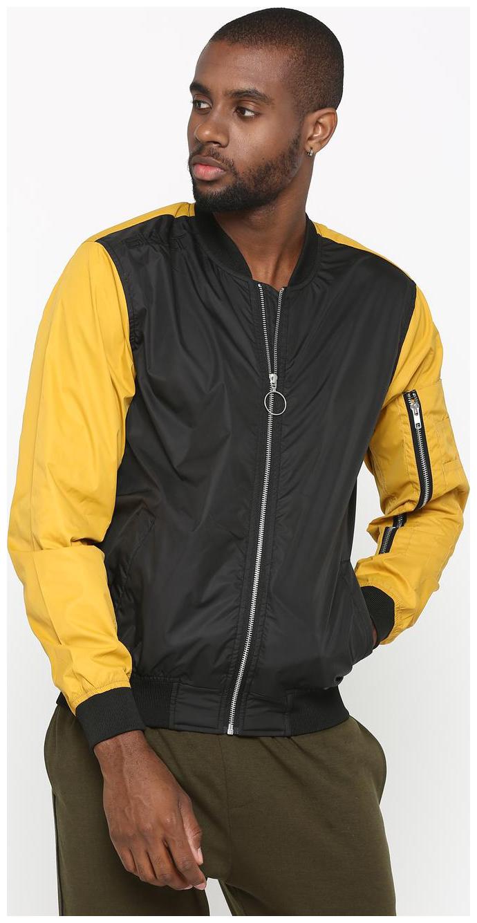 

SKULT by Shahid Kapoor Men Yellow Solid Bomber jacket