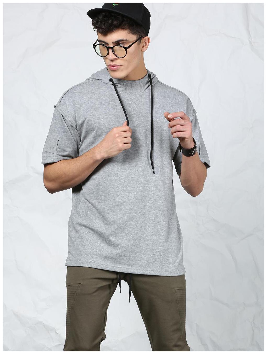 

SKULT by Shahid Kapoor Men Grey Regular fit Cotton Blend Hood T-Shirt - Pack Of 1