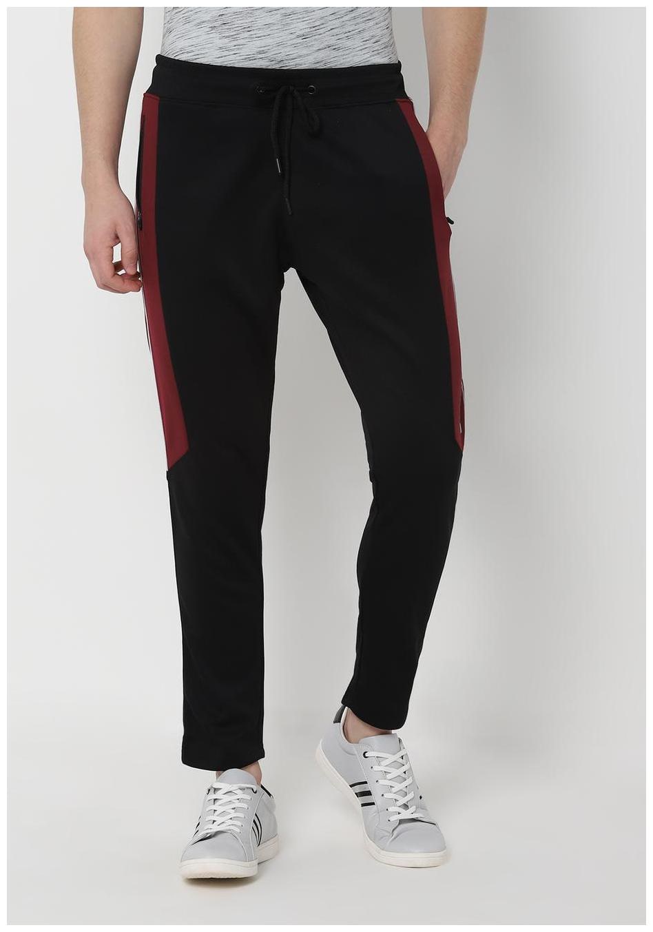 

SKULT by Shahid Kapoor Polyester Slim Fit Black Color Track Pants For Mens
