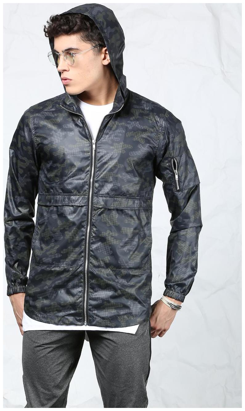 

SKULT by Shahid Kapoor Men Black Printed Bomber jacket