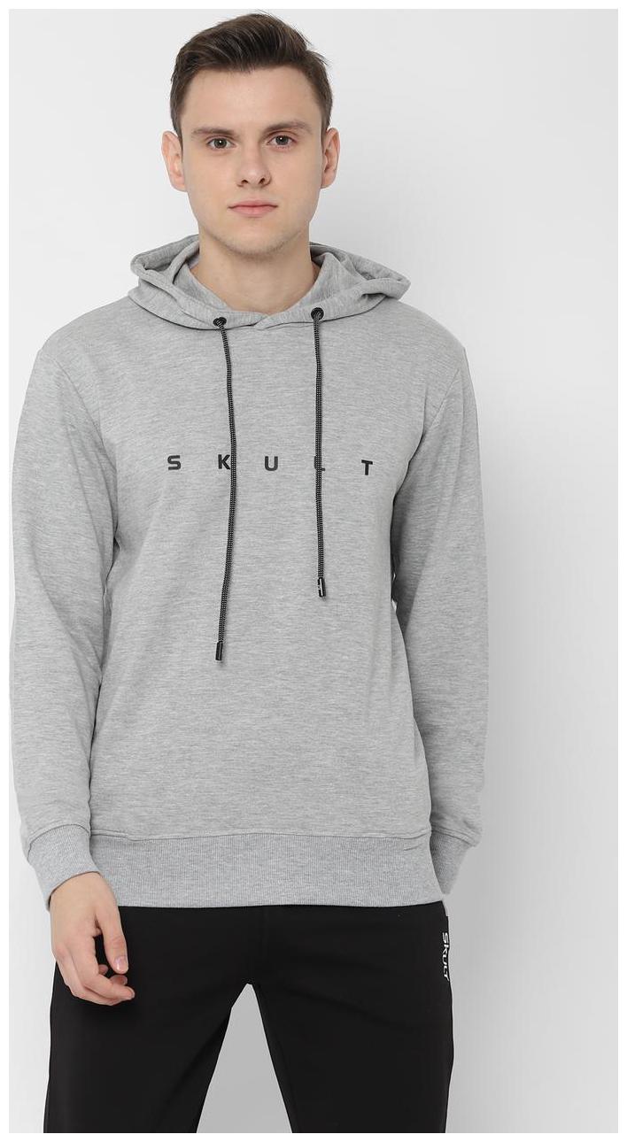 

SKULT by Shahid Kapoor Men Grey Hooded Hoodie
