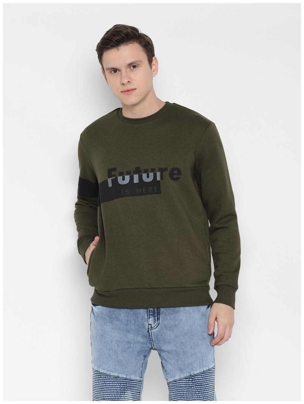 

SKULT by Shahid Kapoor Men Green Round neck Sweatshirt
