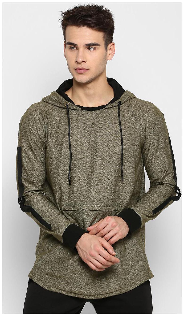 

SKULT by Shahid Kapoor Men Green Hooded Sweatshirt