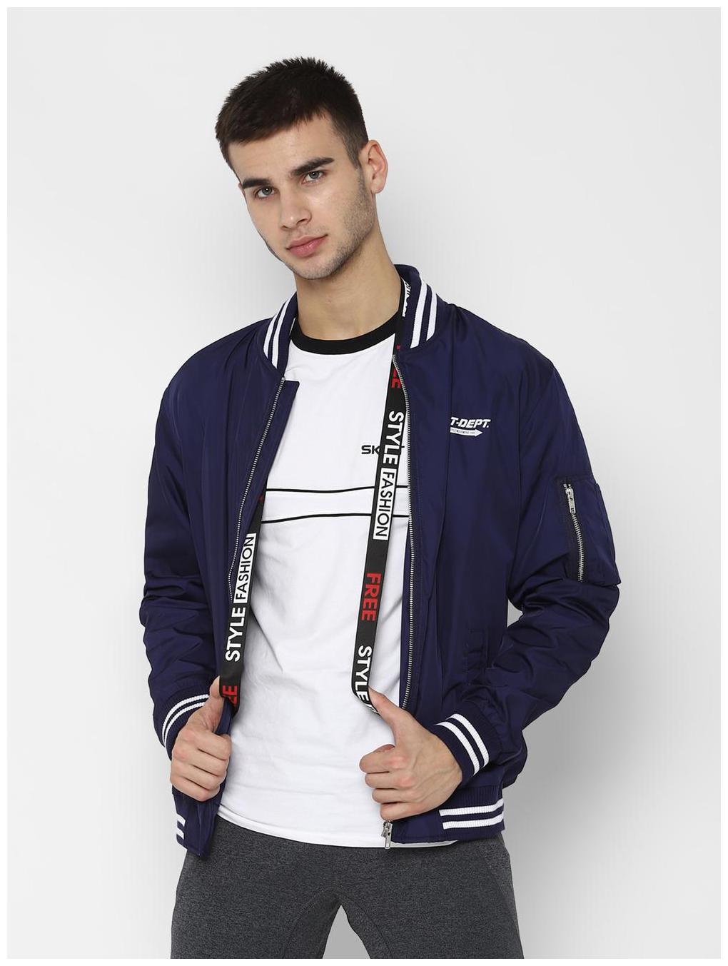 

SKULT by Shahid Kapoor Men Polyester Bomber Jacket Blue